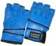 Перчатки для рукопашного боя KANGO 8100A, нат. кожа, синий